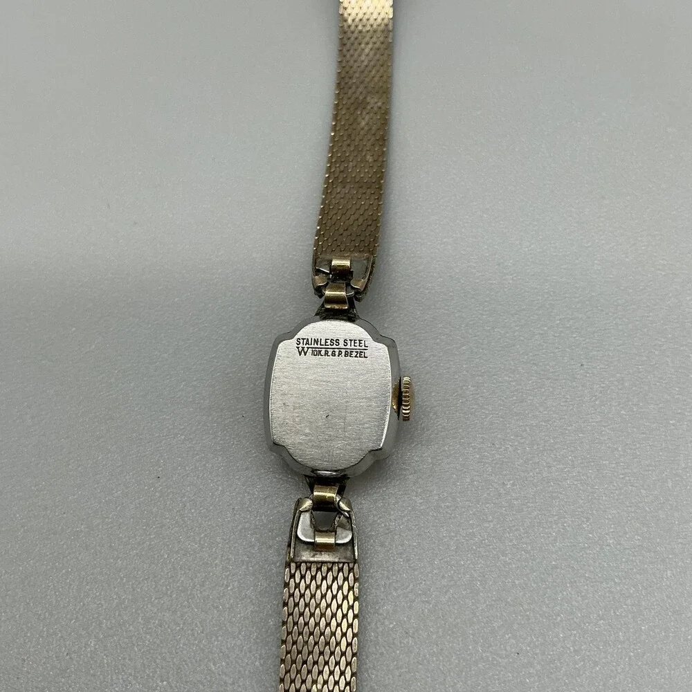 Vintage Elgin Womens Watch 14mm 10K Rolled Gold Plated Mesh Band Manual Wind